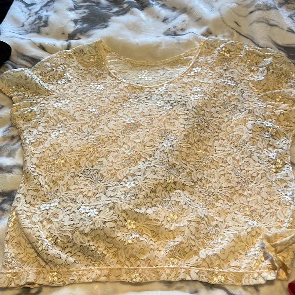 Stretch lace T shirt m/l